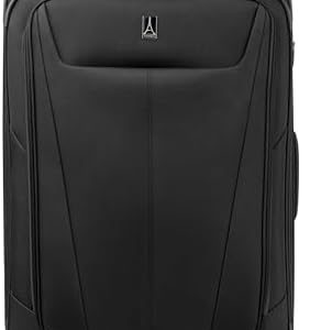 Travelpro Maxlite 5 Softside Expandable Checked Luggage with 4 Spinner Wheels, Lightweight Suitcase, Men and Women, Black, Checked Large 29-Inch