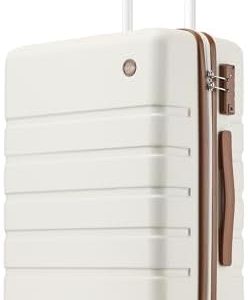 Carry on Luggage Suitcase, 22x14x9 Airline Approved 20 Inch Hardside Carry-on Luggage with Spinner Wheels, Hard Shell Luggage with TSA Lock, Hard Case Small Travel Suitcase (White, 20-Inch)