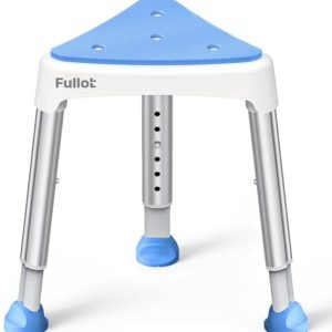 Space-Saving Triangular Shower Chair for Inside Shower with EVA Pad, 400 lbs Adjustable Shower Chair for Elderly and Disabled, Non-Slip Shower Seat, Bath Chair for Tub, Tool-Free, FSA/HSA Eligible