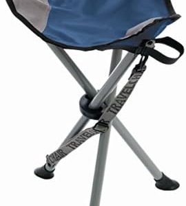 Travel Chair Slacker Tripod Chair for Camping, Lightweight Chair, Adjustable Carry Strap for Easy Transport | Oversized Duck Feet for Improved Stability | Perfect for Outdoor Adventures (Blue)