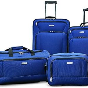 American Tourister Fieldbrook XLT Softside Upright Luggage, Navy, 4-Piece Set (BB/DF/21/25)