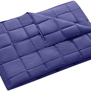 KingCamp Down Camping Blanket - Lightweight, Multifunctional Quilt for Camping with Snap Button, Portable for Stadium, Travel, Airplane, Picnic, Indoor & Outdoor, Provides Warmth