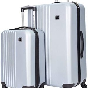 Travelers Club Cosmo Hardside Spinner Luggage, Silver, 2-Piece Set (20/28)