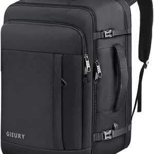 Carry On Backpack, 50L Travel Backpack, Luggage Backpack TSA Flight Approved Laptop Backpack for Men & Women, Large Expandable Bag 40L Daypack Lightweight Business Weekender Bag, Black