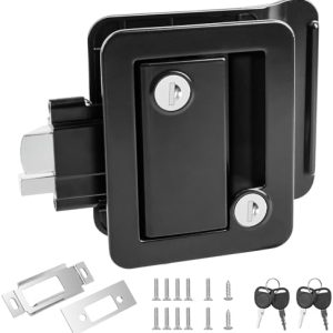 RV Entry Door Lock Replacement - Upgrade Door Latch Handle With Paddle Deadbolt for Outside, Camper Trailer Lock for Cargo Horse, Premium Zinc Alloy Locks for Travel Trailers