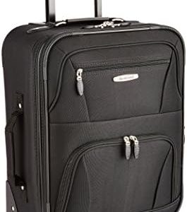 Rockland Expandable Spinner Carry On, Black, 19-Inch