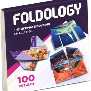 FOLDOLOGY - The Origami Puzzle Game! Brain Teasers for Tweens, Teens & Adults | Travel Game, Hands-On STEM Toy, Gift for Ages 10+ | Fold the Paper to Complete the Picture | 100 Challenges