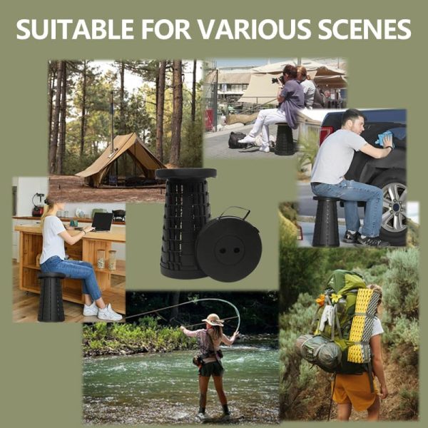 2025 Collapsible Stool Chair, Max 660lb Upgraded Folding Stool, Lightweight, Sturdy, Adjustable, Portable, Foldable Seat Stools for Outdoor Camping Fishing Hiking BBQ - Image 6
